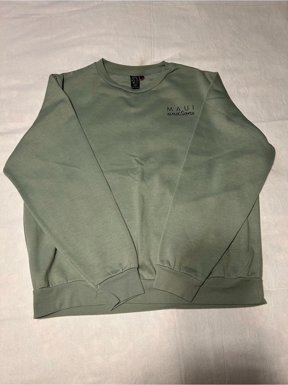 Maui and Sons Men's Sage Green Crewneck Sweatshirt